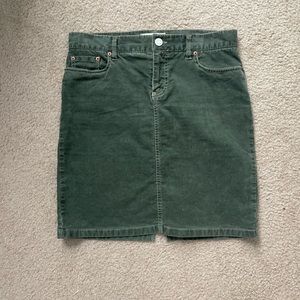 Vintage Old Navy Corduroyish Skirt - olive green